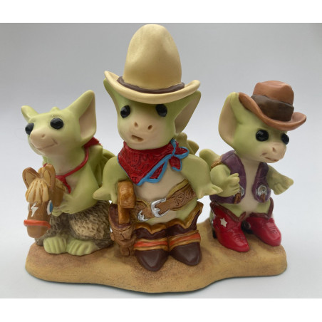 Three Tough Dragons From Texas Pocket Dragon - Boxed - Worldwide Limited Edition of 5000  Whimsical World - Hand Made - 2001