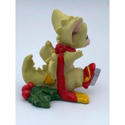 Christmas Skates  Pocket Dragon- Whimsical World Of Pocket Dragons Hand Made- 1995