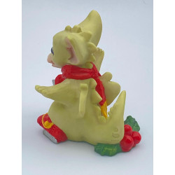 Christmas Skates  Pocket Dragon- Whimsical World Of Pocket Dragons Hand Made- 1995