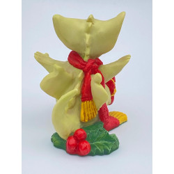 Christmas Skates  Pocket Dragon- Whimsical World Of Pocket Dragons Hand Made- 1995