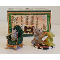 The Happy Ending Pocket Dragon And Gargoyle Set- Boxed - Whimsical World Of Pocket Dragons - Hand Made In 2005