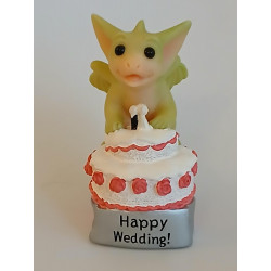 Happy Wedding Messages Pocket Dragon - Boxed - Hand Made -  Real Musgrave Whimsical World Of Pocket Dragons - 2000