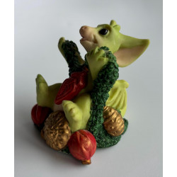 Deck The Halls Pocket Dragon - Boxed with Limited Edition Ornament - Whimsical World Of Pocket Dragons Hand Made In 1996