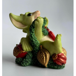 Deck The Halls Pocket Dragon - Boxed with Limited Edition Ornament - Whimsical World Of Pocket Dragons Hand Made In 1996