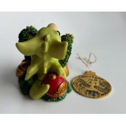 Deck The Halls Pocket Dragon - Boxed with Limited Edition Ornament - Whimsical World Of Pocket Dragons Hand Made In 1996
