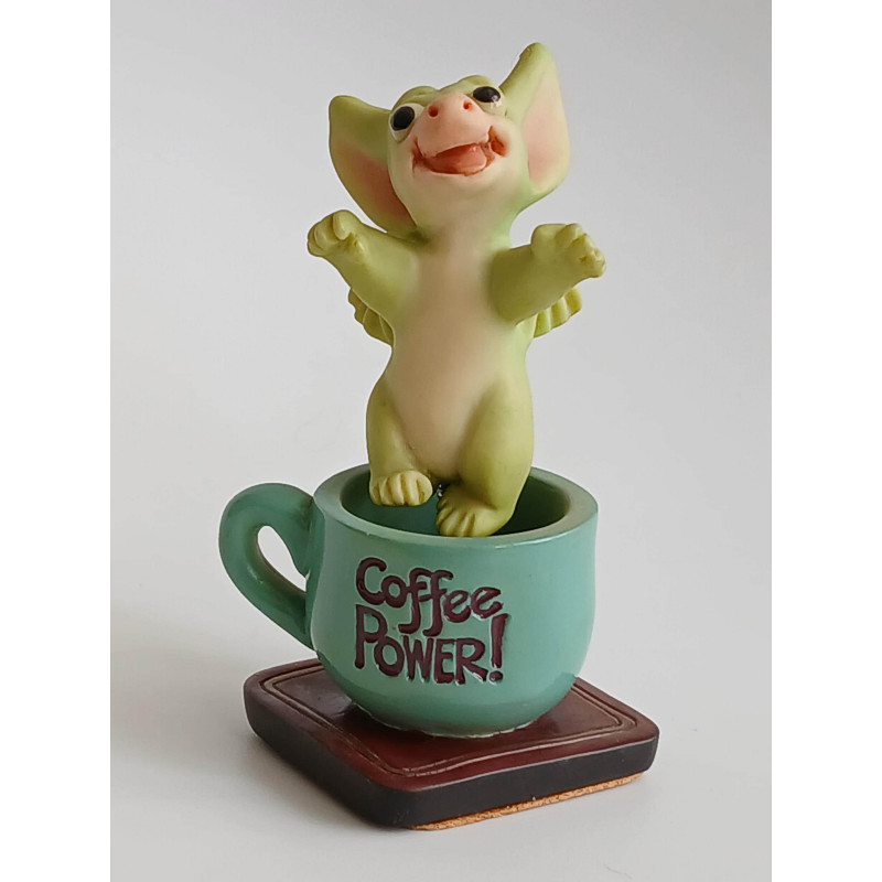 Coffee Power - Pocket Dragon - Boxed -  Whimsical World Of Pocket Dragons by Real Musgrave Hand Made in 2003