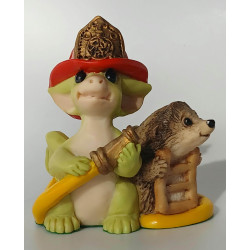 Fire Brigade Pocket Dragon - Whimsical World Of Pocket Dragons by Real Musgrave - Hand Made - 1998
