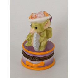 Ladies Hat Box Pocket Dragon China Trinket Box - Real Musgrave Whimsical World Of Pocket Dragons