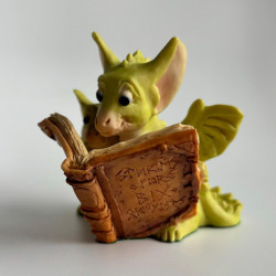 Reading The Good Parts Pocket Dragon - Boxed - Hand Made by Real Musgrave in 1992 - Whimsical World Of Pocket Dragons