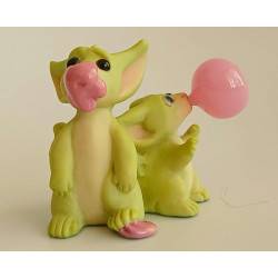 Bubblegum Blues Pocket Dragon - Boxed - Hand Made - Real Musgrave Whimsical World Of Pocket Dragons - 2004