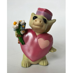 Hearts And Flowers Pocket Dragon - Whimsical World Of Pocket Dragons by Real Musgrave Hand Made- 1994