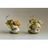 The Lamb and The Lion Pocket Dragon 2 piece Ornament Set - Hand Made in 2003  Christmas