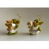 The Lamb and The Lion Pocket Dragon 2 piece Ornament Set - Hand Made in 2003  Christmas