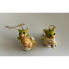 The Lamb and The Lion Pocket Dragon 2 piece Ornament Set - Hand Made in 2003  Christmas