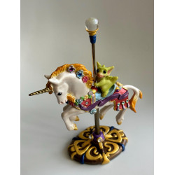 Riding The Unicorn Pocket Dragon - Hand Made in 2004 - Real Musgrave - Whimsical World Of Pocket Dragons