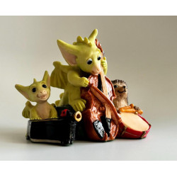 Quartet Pocket Dragon - Hand Made in 1995 -  Real Musgrave Whimsical World Of Pocket Dragons