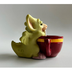 First Sip Pocket Dragon - Boxed - Hand Made In 2003 - Whimsical World - Real Musgrave - Perfect Gift For Coffee / Tea Lovers
