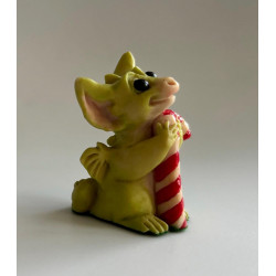 Candy Cane Pocket Dragon - Whimsical World Of Pocket Dragons by Real Musgrave Hand Made in 1994