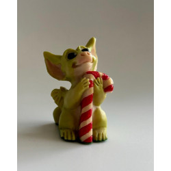 Candy Cane Pocket Dragon - Whimsical World Of Pocket Dragons by Real Musgrave Hand Made in 1994