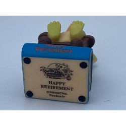 Happy Retirement Pocket Dragon Message - Boxed - Whimsical World Of Pocket Dragons Hand Made In 2000