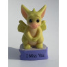 I Miss You  Pocket Dragon- Whimsical World Of Pocket Dragons Hand Made 2000 Gift for absent friend relative loved one