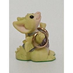 Oh Happy Day Pocket Dragon - With both wedding rings - Whimsical World Of Pocket Dragons - Hand Made In 1996 - Real  Musgrave