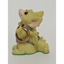 Oh Happy Day Pocket Dragon - With both wedding rings - Whimsical World Of Pocket Dragons - Hand Made In 1996 - Real  Musgrave