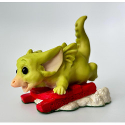 Chasing Snowflakes Pocket Dragon - Boxed - Whimsical World Of Pocket Dragons Hand Made - Limited Edition with Medallion - 1995