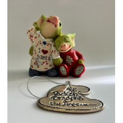 Listening For Santa Pocket Dragon Boxed with metal hat medal -Whimsical World Of Pocket Dragons  Hand Made in 2004