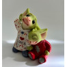 Listening For Santa Pocket Dragon Boxed with metal hat medal -Whimsical World Of Pocket Dragons  Hand Made in 2004