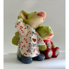 Listening For Santa Pocket Dragon Boxed with metal hat medal -Whimsical World Of Pocket Dragons  Hand Made in 2004