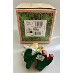 Listening For Santa Pocket Dragon Boxed with metal hat medal -Whimsical World Of Pocket Dragons  Hand Made in 2004