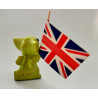Wave Your Flag Pocket Dragon - Boxed with Extra Flags - Whimsical World Of Pocket Dragons Hand Made - 2005
