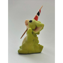 Wave Your Flag Pocket Dragon - Boxed with Extra Flags - Whimsical World Of Pocket Dragons Hand Made - 2005