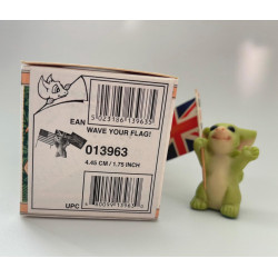 Wave Your Flag Pocket Dragon - Boxed with Extra Flags - Whimsical World Of Pocket Dragons Hand Made - 2005