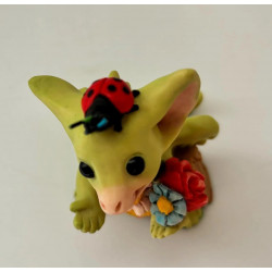 Proud Gardener Pocket Dragon - Exclusive Collectors Joining Figure 2000/2001 - Whimsical World Of Pocket Dragons - Hand Made