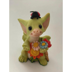 Proud Gardener Pocket Dragon - Exclusive Collectors Joining Figure 2000/2001 - Whimsical World Of Pocket Dragons - Hand Made
