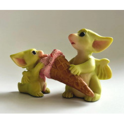 Learning To Share - Boxed - Pocket Dragon Whimsical World Of Pocket Dragons by Real Musgrave Hand Made- 2004