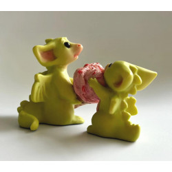 Learning To Share - Boxed - Pocket Dragon Whimsical World Of Pocket Dragons by Real Musgrave Hand Made- 2004