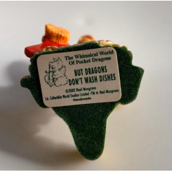 But Dragons Don’t Wash Dishes Pocket Dragon - Hand Made - Real Musgrave - Whimsical World Of Pocket Dragons- 2002