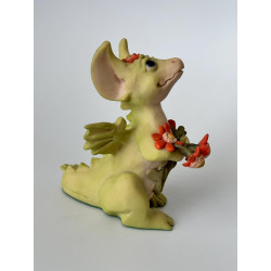 Flowers For You Pocket Dragon - Whimsical World Of Pocket Dragons Hand Made- 1989 - One of Original 27