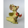 Flowers For You Pocket Dragon - Whimsical World Of Pocket Dragons Hand Made- 1989 - One of Original 27