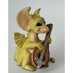 The Pocket Minstrel Pocket Dragon- Whimsical World Of Pocket Dragons Hand Made- 1989 - One of Original 27
