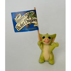 Wave Your Flag Pocket Dragon - Whimsical World Of Pocket Dragons Hand Made- 2005
