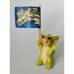 Wave Your Flag Pocket Dragon - Whimsical World Of Pocket Dragons Hand Made- 2005