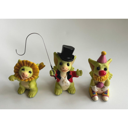 Circus Set Pocket Dragon - Roaring Dandy Lion, You Little Clown & The Ringmaster - All Boxed with certificates - Ltd Ed Series