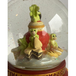 Cookie Jar Pocket Dragon Wind Up Musical glitter Globe - Fully Working - Hand Made - 1999