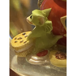 Cookie Jar Pocket Dragon Wind Up Musical glitter Globe - Fully Working - Hand Made - 1999