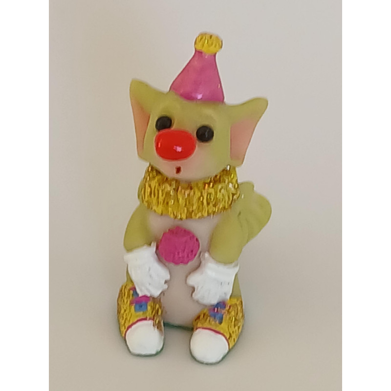 You Little Clown Minature Pocket Dragon- Whimsical World Of Pocket Dragons Hand Made - 1990â€™s - No Label