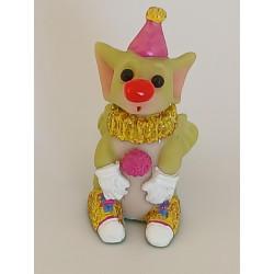 You Little Clown Minature Pocket Dragon- Whimsical World Of Pocket Dragons Hand Made - 1990â€™s - No Label